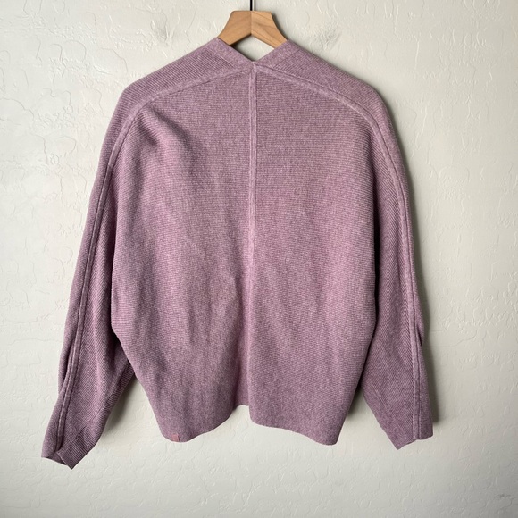 Lululemon Boxy Cotton Blend Wrap Knit Cardigan Sweater Twilight Rose Small - Picture 4 of 7